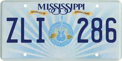 MS license plate ZLI286
