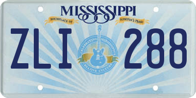 MS license plate ZLI288