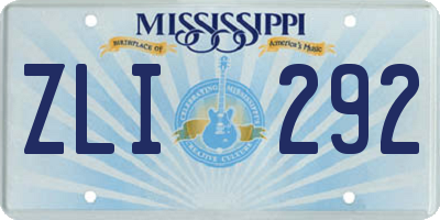 MS license plate ZLI292