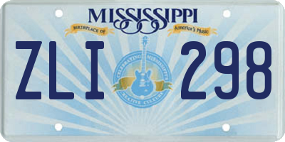 MS license plate ZLI298