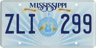 MS license plate ZLI299