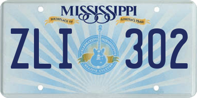 MS license plate ZLI302