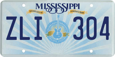 MS license plate ZLI304