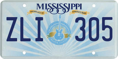 MS license plate ZLI305