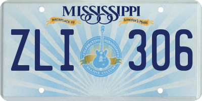 MS license plate ZLI306
