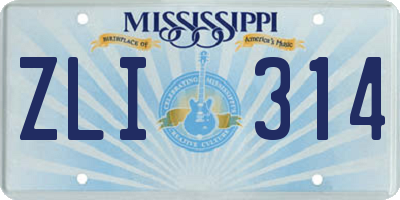 MS license plate ZLI314