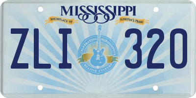 MS license plate ZLI320