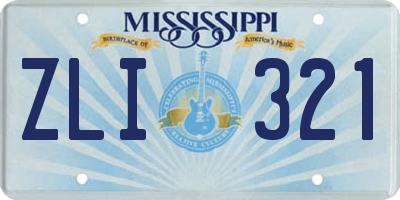 MS license plate ZLI321