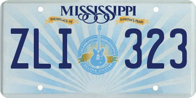 MS license plate ZLI323