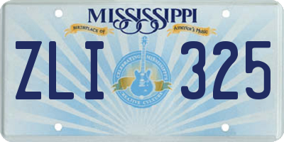 MS license plate ZLI325