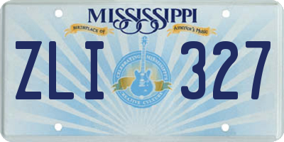 MS license plate ZLI327