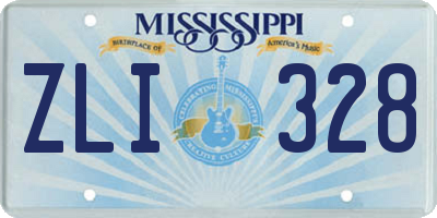 MS license plate ZLI328