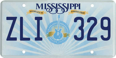 MS license plate ZLI329