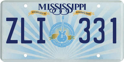 MS license plate ZLI331