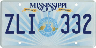 MS license plate ZLI332