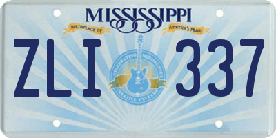 MS license plate ZLI337