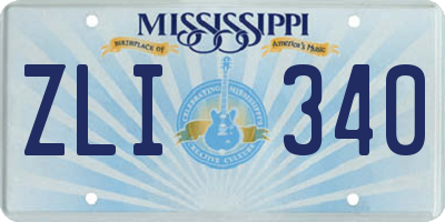 MS license plate ZLI340