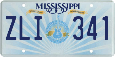 MS license plate ZLI341