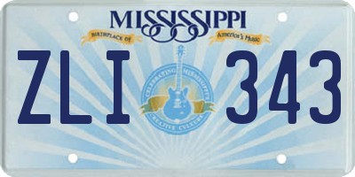 MS license plate ZLI343