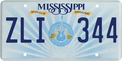 MS license plate ZLI344