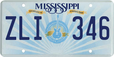 MS license plate ZLI346