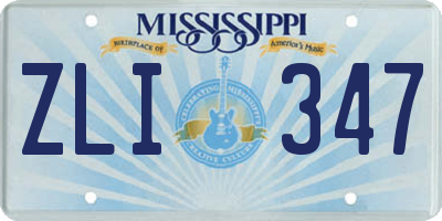 MS license plate ZLI347