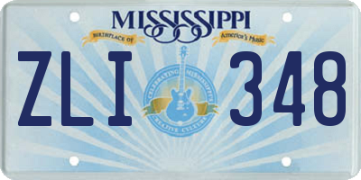 MS license plate ZLI348