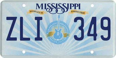 MS license plate ZLI349