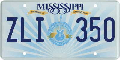 MS license plate ZLI350