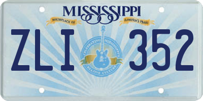 MS license plate ZLI352