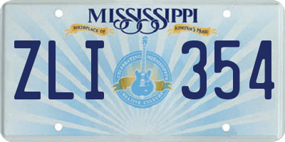MS license plate ZLI354