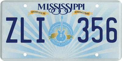 MS license plate ZLI356