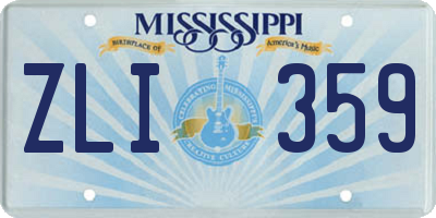 MS license plate ZLI359