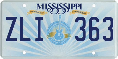 MS license plate ZLI363