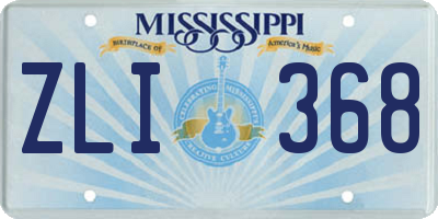 MS license plate ZLI368