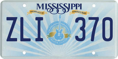 MS license plate ZLI370