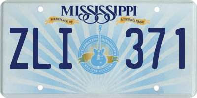 MS license plate ZLI371