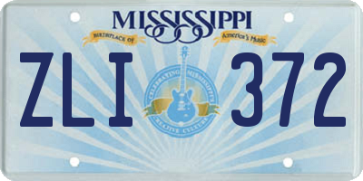 MS license plate ZLI372