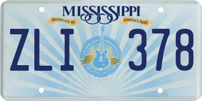 MS license plate ZLI378
