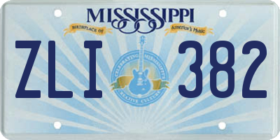 MS license plate ZLI382