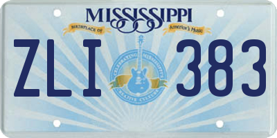 MS license plate ZLI383
