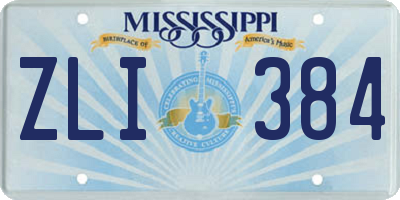 MS license plate ZLI384