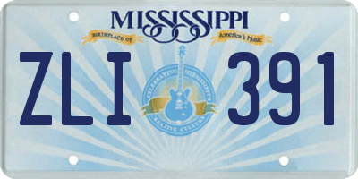 MS license plate ZLI391