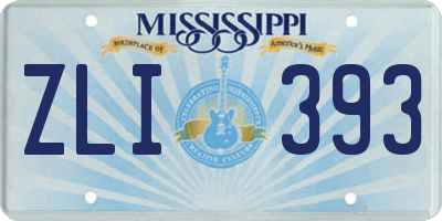 MS license plate ZLI393