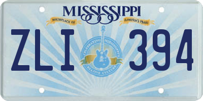 MS license plate ZLI394