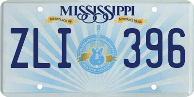 MS license plate ZLI396