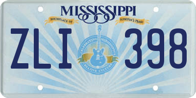 MS license plate ZLI398