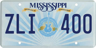 MS license plate ZLI400