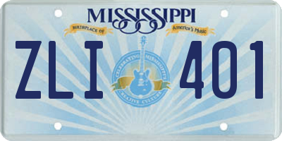 MS license plate ZLI401