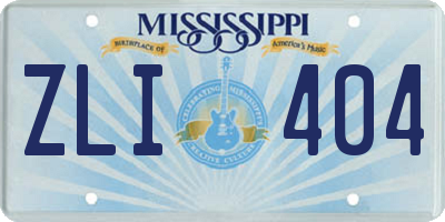 MS license plate ZLI404
